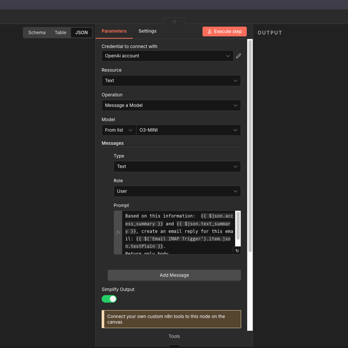 OpenAI draft reply config