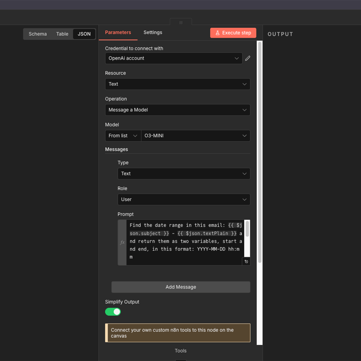 OpenAI date extraction config